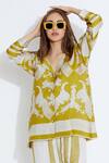 Buy_Aartivijay Gupta_Green Silk Printed Shirt_at_Aza_Fashions