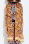Shop_Aartivijay Gupta_Orange Velvet Printed Jacket_Online_at_Aza_Fashions