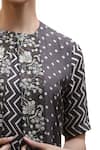 Buy_Vara By Vibha N Priti_Grey Silk Muslin Printed Jumpsuit With Jacket_Online_at_Aza_Fashions