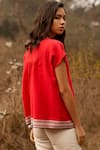Shop_Payal Pratap_Red Cotton Round Top _at_Aza_Fashions