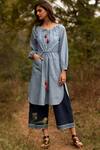 Buy Payal Pratap Blue Cotton Wide Neck Short Tunic at Aza Fashions Buy_Payal Pratap_Blue Cotton Wide Neck Short Tunic _at_Aza_Fashions
