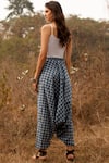 Shop_Payal Pratap_Blue Cotton Draped Pant  _at_Aza_Fashions