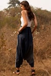 Shop_Payal Pratap_Blue Cotton Draped Pant  _at_Aza_Fashions