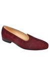 Shop_Sko_Maroon Embellished Velvet Mojris _Online_at_Aza_Fashions