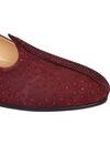 Sko_Maroon Embellished Velvet Mojris _at_Aza_Fashions