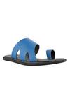 SKO_Blue Leather Strappy Flats _Online_at_Aza_Fashions