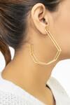 Varnika Arora_Gold Plated Geometric Hoop Earrings _Online_at_Aza_Fashions