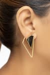 Varnika Arora_Gold Plated Stones Geometric Earrings _Online_at_Aza_Fashions