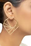 Varnika Arora_Gold Plated Geometric Earrings _Online_at_Aza_Fashions