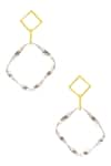 Buy_Varnika Arora_Gold Plated Geometric Danglers_at_Aza_Fashions