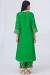 Shop_Heli Shah_Green Silk Kurta Set_at_Aza_Fashions