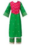 Buy_Heli Shah_Green Silk Kurta Set_Online_at_Aza_Fashions