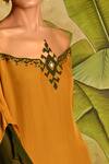 Malini Ramani Yellow Flat Chiffon Double Layered Kaftan Online at Aza Fashions Malini Ramani_Yellow Flat Chiffon Double Layered Kaftan_Online_at_Aza_Fashions