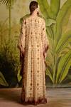 Shop_Malini Ramani_Beige Chiffon Printed Kaftan_at_Aza_Fashions