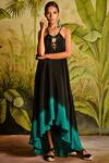 Buy_Malini Ramani_Black Crepe Embellished High Low Dress_at_Aza_Fashions