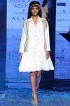 Buy_Rara Avis_White Satin Cotton Embellished Shirt Dress_at_Aza_Fashions