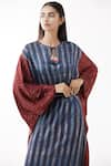 Grassroot By Anita Dongre_Indigo Tie-up Kaftan_Online_at_Aza_Fashions