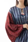 Shop_Grassroot By Anita Dongre_Indigo Tie-up Kaftan_Online_at_Aza_Fashions