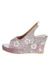 Shop_Veruschka by Payal Kothari_Purple Tafetta Embroidered Wedges_Online_at_Aza_Fashions