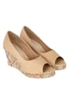 Buy_Veruschka by Payal Kothari_Beige Embroidered Wedges _at_Aza_Fashions