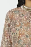 17:17 by Simmi Saboo_Beige Cotton Silk Round Printed Tunic Dhoti Pant Set_at_Aza_Fashions