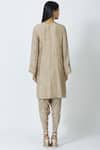 Shop_17:17 by Simmi Saboo_Beige Cotton Silk Round Embellished Kurta Dhoti Pant Set_at_Aza_Fashions