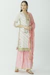Buy_Kunwarani Ritu_Pink Muslin Round Printed Kurta Sharara Set  _at_Aza_Fashions
