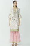 Buy_Kunwarani Ritu_Pink Muslin Round Printed Kurta Sharara Set  _Online_at_Aza_Fashions