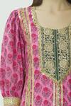 Kunwarani Ritu_Pink Cotton U Neck Printed Kurta Sharara Set  _at_Aza_Fashions