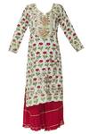 Buy_Kunwarani Ritu_Red Cotton Round Printed Kurta Sharara Set  _Online_at_Aza_Fashions