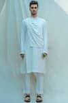 Buy_Bohame_White Tencel Overlap Kurta Set _at_Aza_Fashions