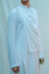 Bohame_White Tencel Overlap Kurta Set _Online_at_Aza_Fashions