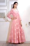 Shyam Narayan Prasad Pink Chanderi Angrakha Anarkali Set Online at Aza Fashions Shyam Narayan Prasad_Pink Chanderi Angrakha Anarkali Set_Online_at_Aza_Fashions