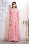 Buy Shyam Narayan Prasad Pink Chanderi Angrakha Anarkali Set Online at Aza Fashions Buy_Shyam Narayan Prasad_Pink Chanderi Angrakha Anarkali Set_Online_at_Aza_Fashions