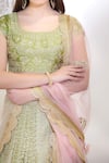 Shop_Shyam Narayan Prasad_Green Silk And Viscose Round Lehenga Set _Online_at_Aza_Fashions