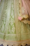 Shyam Narayan Prasad_Green Silk And Viscose Round Lehenga Set _at_Aza_Fashions