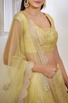 Shop_Shyam Narayan Prasad_Yellow Silk And Viscose Round Lehenga Set _Online_at_Aza_Fashions