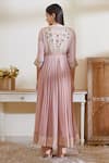 Shop_Shyam Narayan Prasad_Pink Silk And Viscose Chinon Inner Roundanarkali V Neck Angrakha Set _at_Aza_Fashions