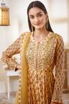 Shop_Shyam Narayan Prasad_Yellow Silk Printed Anarkali Set_Online_at_Aza_Fashions
