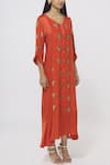 Rriso_Orange Embellished Maxi Dress With Inner  _Online_at_Aza_Fashions