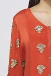 Rriso_Orange Embellished Maxi Dress With Inner  _at_Aza_Fashions