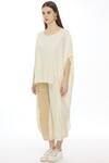 Buy_Ezra_White Cotton Satin Embroidered Tunic_Online_at_Aza_Fashions