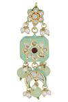 Shop_ChhavI'S Jewels_Gold Plated Stones, Beads, Embroidery Kundan Enamel Choker Set _Online_at_Aza_Fashions