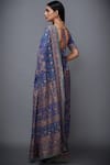 Shop_RI.Ritu Kumar_Blue Chinon Silk Embroidered Saree _at_Aza_Fashions