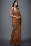 Buy_RI.Ritu Kumar_Beige Chinon Silk Printed Saree_Online_at_Aza_Fashions