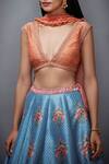 Shop RI.Ritu Kumar Blue Dupion V Neck Embellished Lehenga Set Online at Aza Fashions Shop_RI.Ritu Kumar_Blue Dupion V Neck Embellished Lehenga Set_Online_at_Aza_Fashions