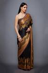 Buy_RI.Ritu Kumar_Black Satin Embroidered Saree