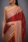 Buy_RI.Ritu Kumar_Red Silk Satin Embroidered Saree _Online_at_Aza_Fashions