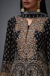 RI.Ritu Kumar_Black Silk Crepe Notched Embellished Kurta Set _at_Aza_Fashions