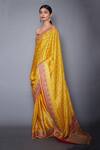 Buy_RI.Ritu Kumar_Yellow Silk Satin Embroidered Saree_at_Aza_Fashions